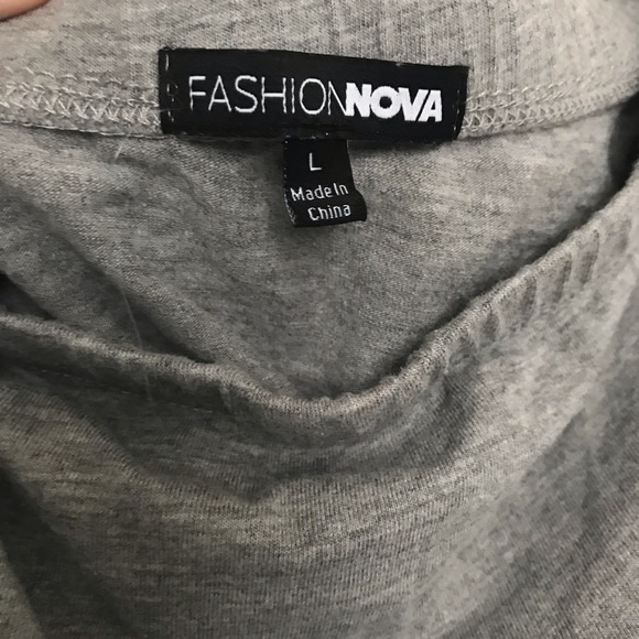 Fashion Nova Off Shoulder Heather Grey Bodysuit. - Picture 7 of 10